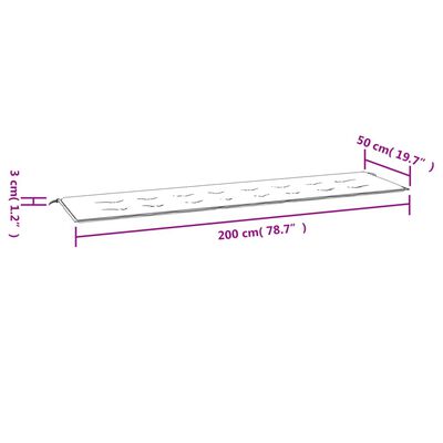 vidaXL zöld oxford szövet kerti padpárna 200 x 50 x 3 cm