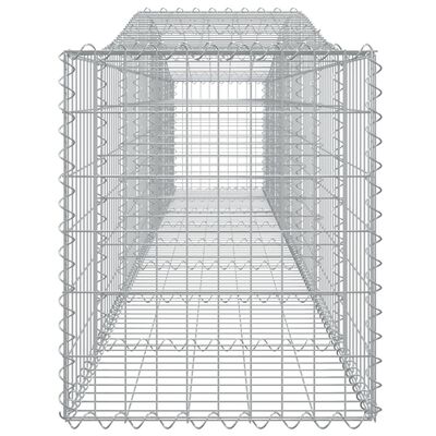 vidaXL 7 db íves horganyzott vas gabion kosár 400x50x60/80 cm