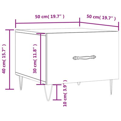 vidaXL betonszürke szerelt fa dohányzóasztal 50 x 50 x 40 cm