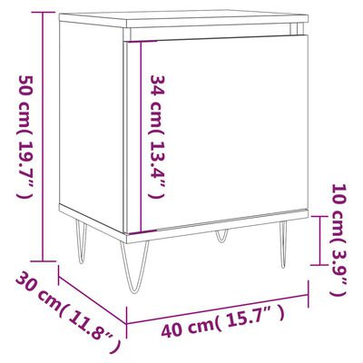 vidaXL 2 db sonoma tölgy színű szerelt fa éjjeliszekrény 40x30x50 cm