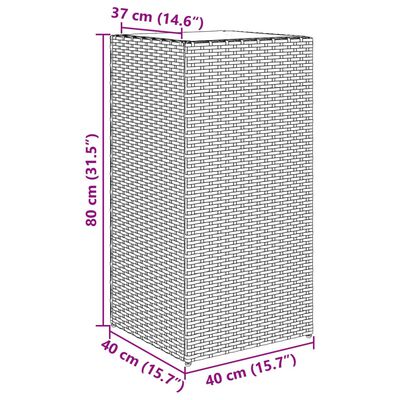 vidaXL 2 db fekete polyrattan kerti ültetőláda 40x40x80 cm