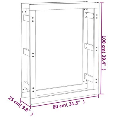 vidaXL tömör fenyőfa tűzifatartó állvány 80x25x100 cm