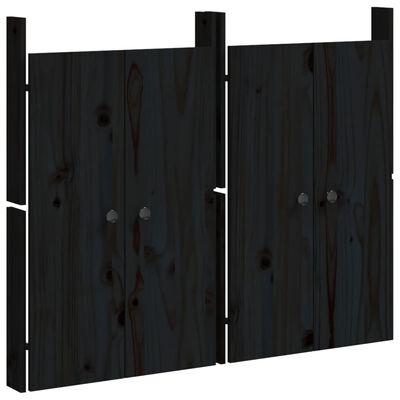 vidaXL 2 db fekete tömör fenyőfa kültéri konyhaszekrény ajtó 50x9x82cm