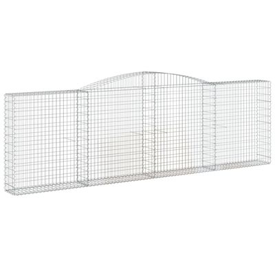 vidaXL 5 db íves horganyzott vas gabion kosár 400x30x120/140 cm