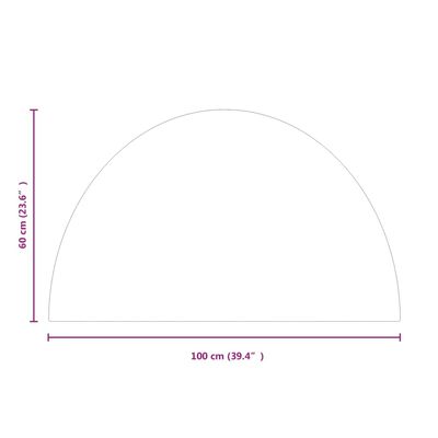 vidaXL félkör alakú kandalló-üveglap 1000 x 600 mm