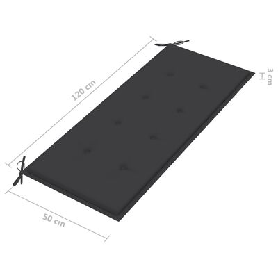 vidaXL 2 személyes szürke eukaliptuszfa kerti pad párnával 120 cm