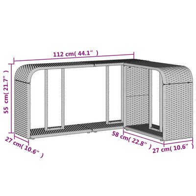 vidaXL 2 db világosszürke polyrattan tárolópolc