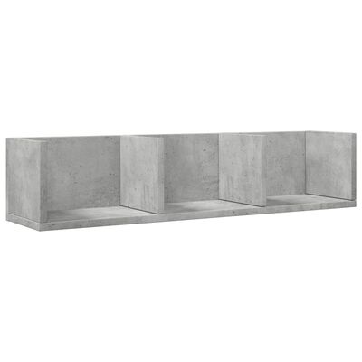 vidaXL betonszürke szerelt fa faliszekrény 75x18x16,5 cm