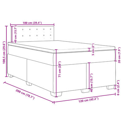 vidaXL fekete műbőr rugós ágy matraccal 120 x 200 cm