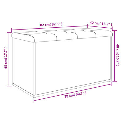 vidaXL barna tölgy színű szerelt fa tárolópad 82 x 42 x 45 cm