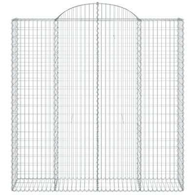 vidaXL 4 db íves horganyzott vas gabion kosár 200x50x200/220 cm