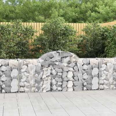 vidaXL 10 db íves horganyzott vas gabion kosár 200x30x80/100 cm