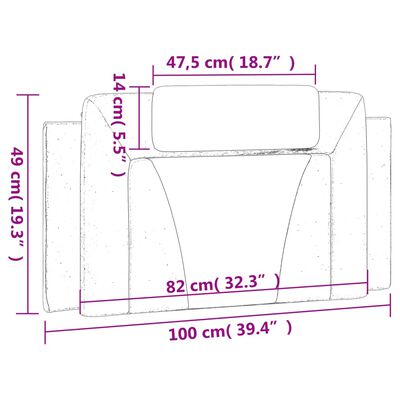 vidaXL barna műbőr fejtámla párna 100 cm