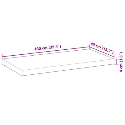 vidaXL kezeletlen tömör akácfa fürdőszobapult 100x40x4 cm