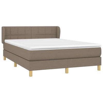 vidaXL tópszínű szövet rugós ágy matraccal 140 x 190 cm