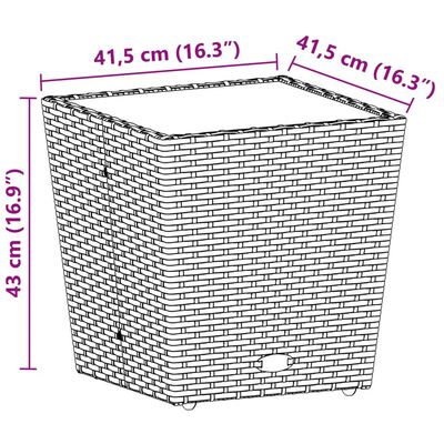 vidaXL 3 részes bézs polyrattan/üveg bisztrógarnitúra párnával