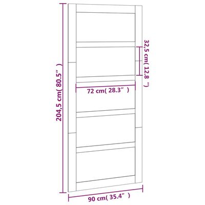 vidaXL szürke tömör fenyőfa istálló stílusú ajtó 90x1,8x204,5 cm