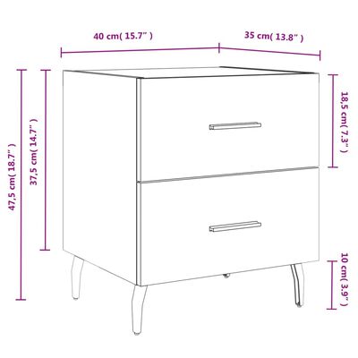 vidaXL 2 db sonoma tölgy színű szerelt fa éjjeliszekrény 40x35x47,5 cm