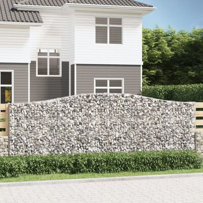 vidaXL 25 db íves horganyzott vas gabion kosár 400x30x140/160 cm