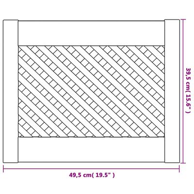 vidaXL 2 db tömör fenyőfa rácsos szekrényajtó 49,5x39,5 cm