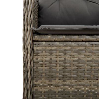 vidaXL 11 részes szürke polyrattan kerti bisztrógarnitúra párnákkal