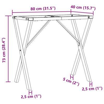 vidaXL öntöttvas dohányzóasztallábak X-alakú vázzal 80 x 40 x 73 cm