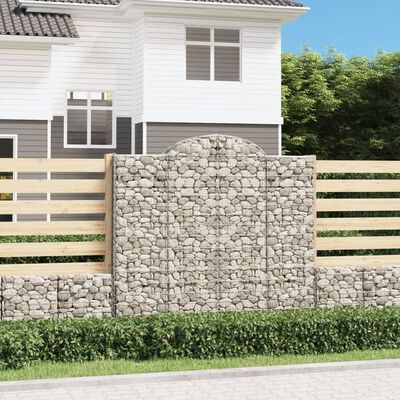 vidaXL 11 db íves horganyzott vas gabion kosár 200x30x180/200 cm