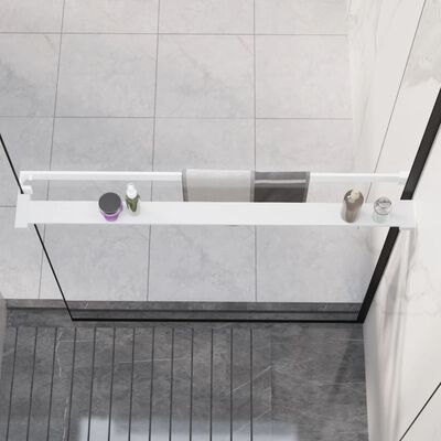 vidaXL fehér alumínium zuhanypolc walk-in zuhanyfalhoz 90 cm