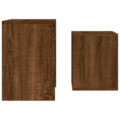 vidaXL 2 db barna tölgy színű szerelt fa rakásolható dohányzóasztal