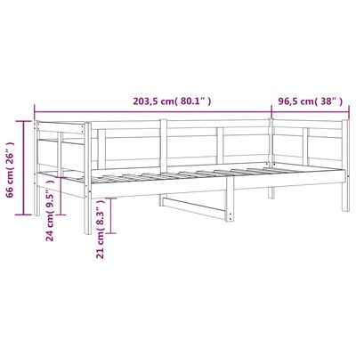 vidaXL tömör fenyőfa kanapéágy 90x200 cm