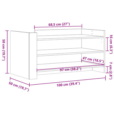 vidaXL betonszürke szerelt fa dohányzóasztal 100 x 50 x 50 cm