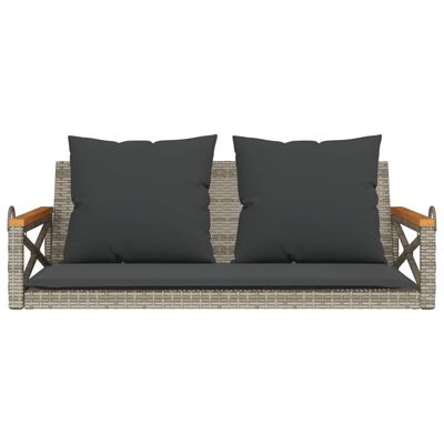 vidaXL szürke polyrattan hintapad párnákkal 109 x 62 x 40 cm