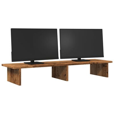 vidaXL antik fa színű szerelt fa monitorállvány 100 x 27 x 15 cm