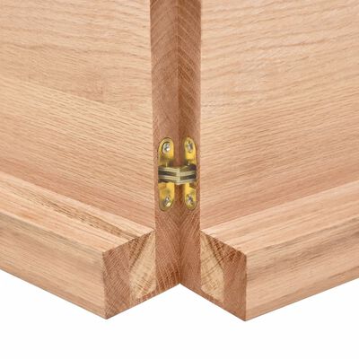 vidaXL világosbarna kezelt tömör fa fürdőszobai pult 120x30x(2-6) cm