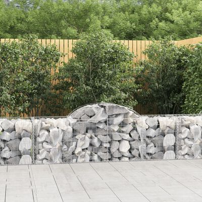 vidaXL 9 db íves horganyzott vas gabion kosár 200x50x60/80 cm