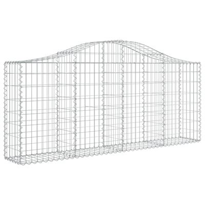 vidaXL 2 db íves horganyzott vas gabion kosár 200x30x80/100 cm