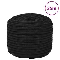 vidaXL fekete poliészter munkakötél 12 mm 25 m