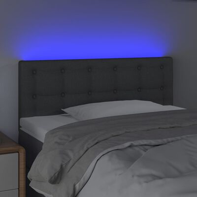 vidaXL sötétszürke szövet LED-es fejtámla 90x5x78/88 cm