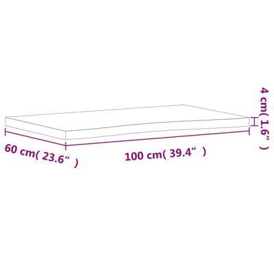 vidaXL tömör bükkfa íróasztallap 100 x (55-60) x 4 cm