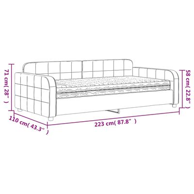 vidaXL sárga bársony kanapéágy matraccal 100 x 200 cm