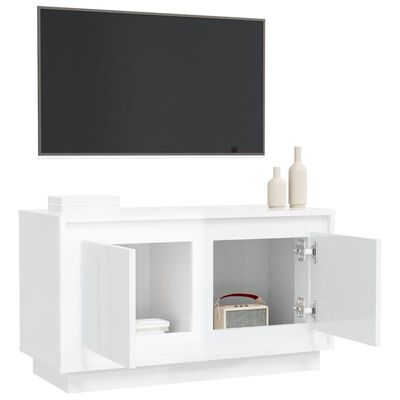 vidaXL magasfényű fehér szerelt fa TV-szekrény 80 x 35 x 45 cm