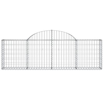 vidaXL 2 db íves horganyzott vas gabion kosár 200x30x60/80 cm