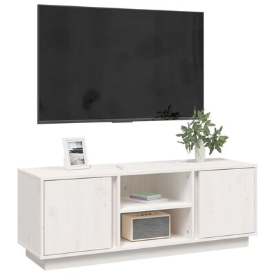vidaXL fehér tömör fenyőfa TV-szekrény 110 x 35 x 40,5 cm