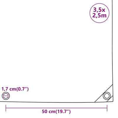 vidaXL fekete takaróponyva 650 g/m² 3,5 x 2,5 m