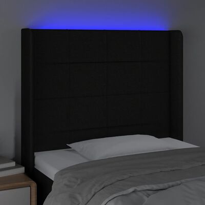 vidaXL fekete szövet LED-es fejtámla 103x16x118/128 cm