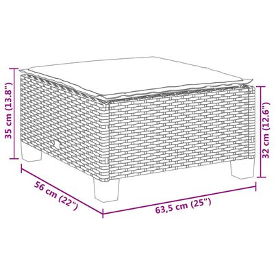 vidaXL 7 részes szürke polyrattan kerti ülőgarnitúra párnákkal