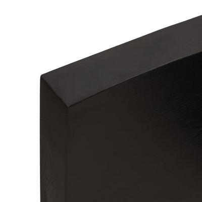 vidaXL sötétbarna kezelt tömör fa fürdőszobai pult 160x40x(2-6) cm