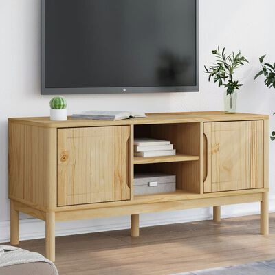 vidaXL FLORO viaszbarna tömör fenyőfa TV-szekrény 114 x 43 x 55 cm