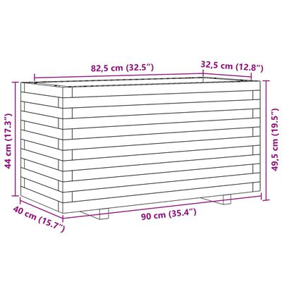 vidaXL impregnált fenyőfa kerti virágtartó 90 x 40 x 49,5 cm