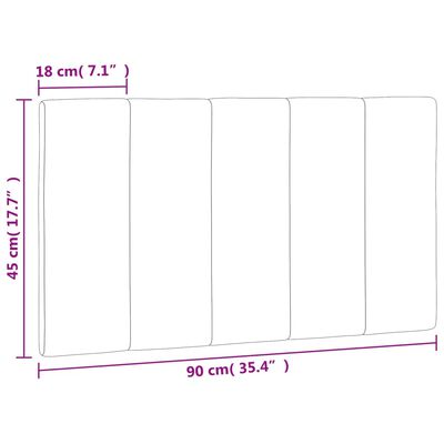 vidaXL fekete bársony fejtámla párna 90 cm